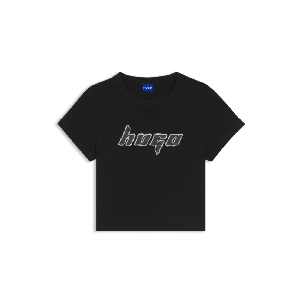 

Хлопковая футболка с принтом HUGO, черный