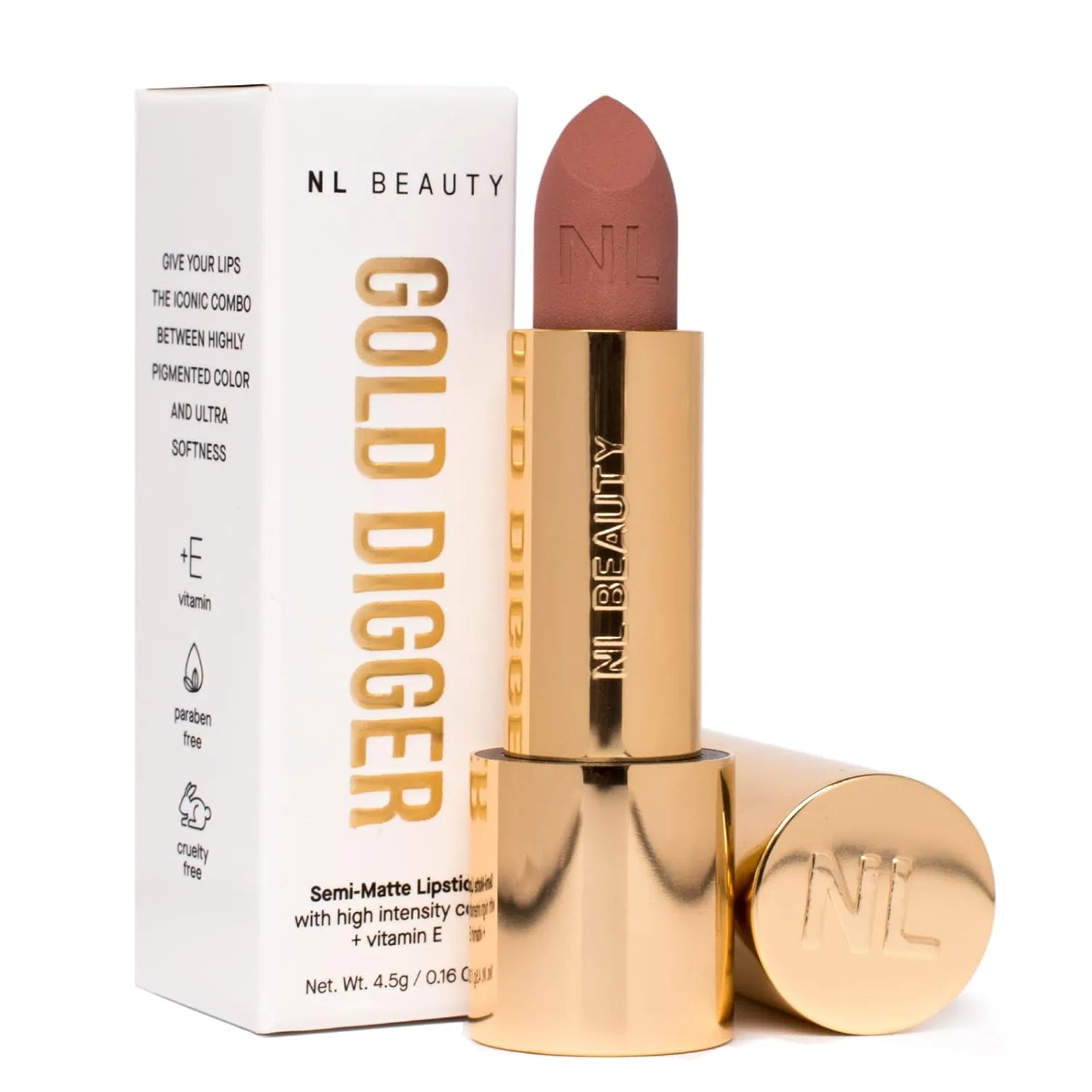 Кремовая полуматовая помада Gold Digger No. 03 THE QUEEN от NL Beauty Nl Beauty, 03 The Queen.