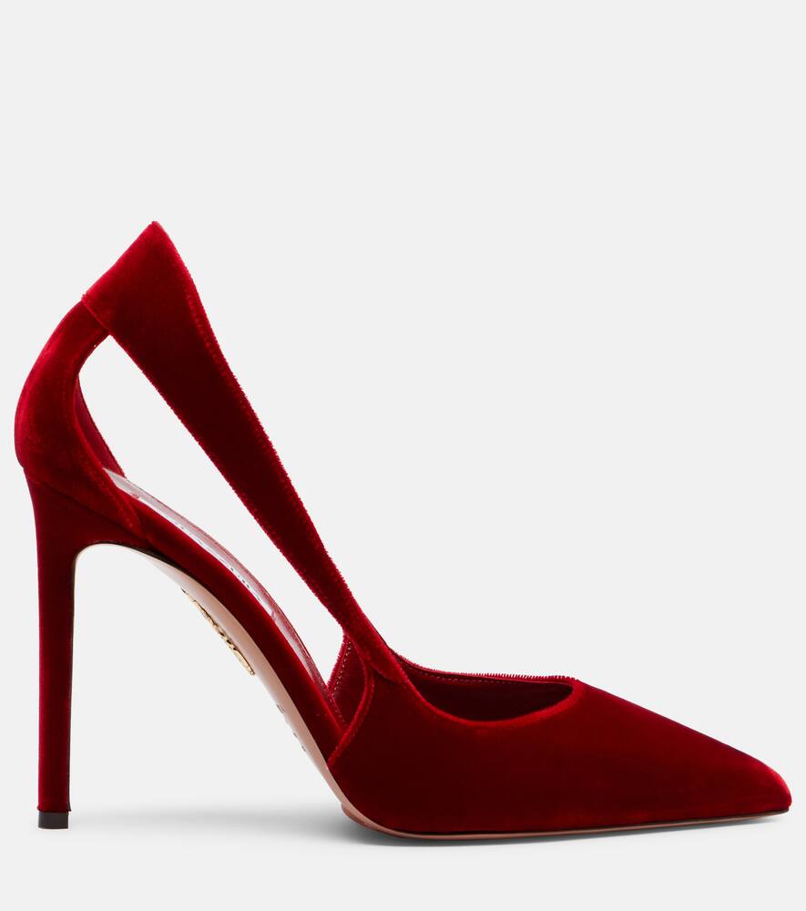 Туфли-лодочки Dangerous Liaisons 105 из бархата Aquazzura, Rosso — фото 4
