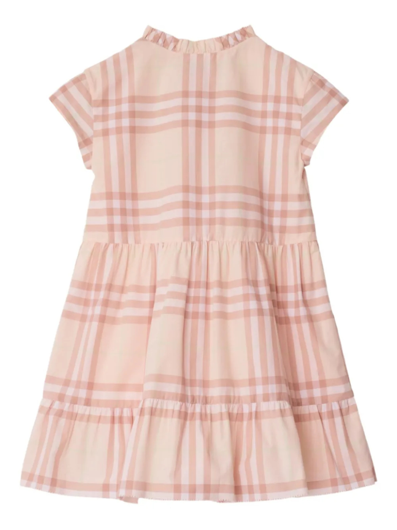 Платье с оборками в клетку IP Check Burberry Kids, розовый — фото 2