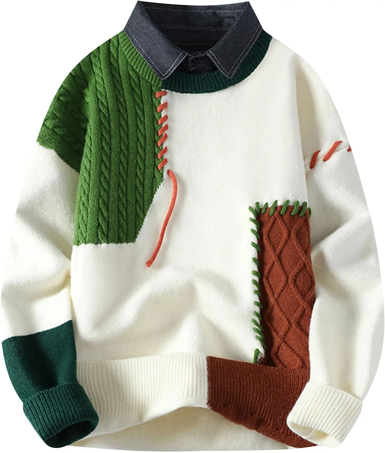 

Длинный свитер для мужчин, легкий риббен