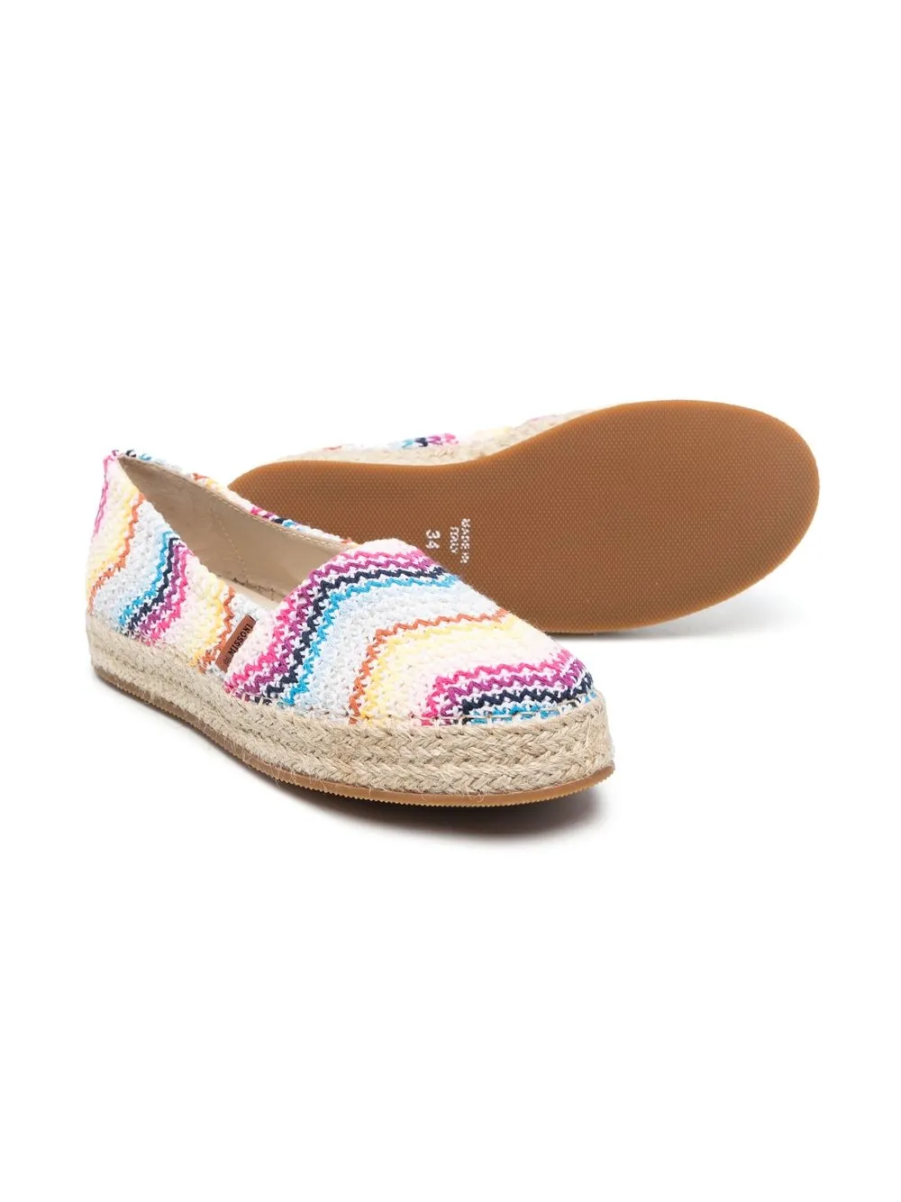 Эспадрильи с узором зигзаг Missoni Kids, желтый — фото 2