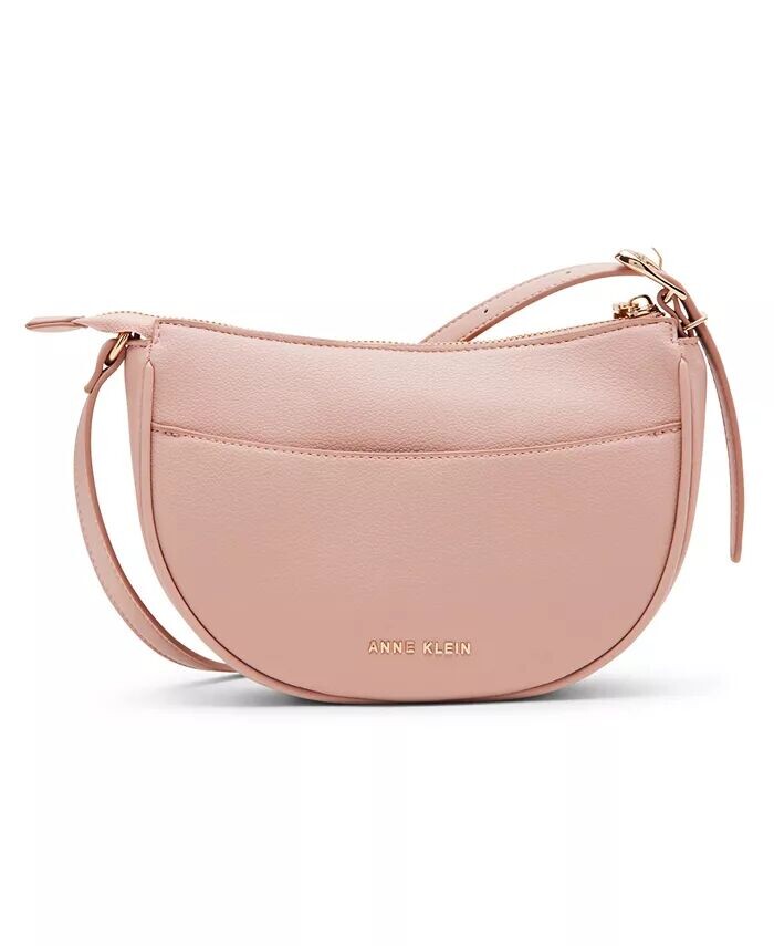 

Маленькая сумка через плечо со скульптурной пряжкой Anne Klein, розовый