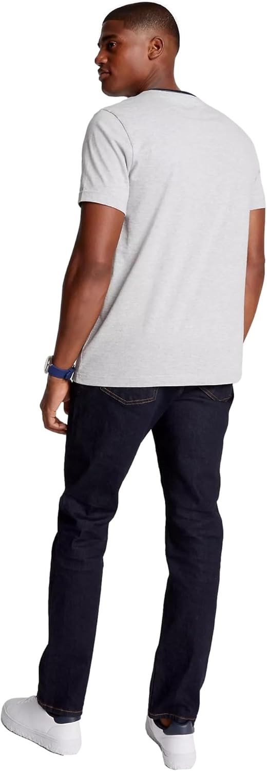 Мужская футболка Tommy Hilfiger Regular Fit с вышитым флагом и круглым вырезом, коллекция 2024 года, размер L, белая, Pefect Grey. — фото 3