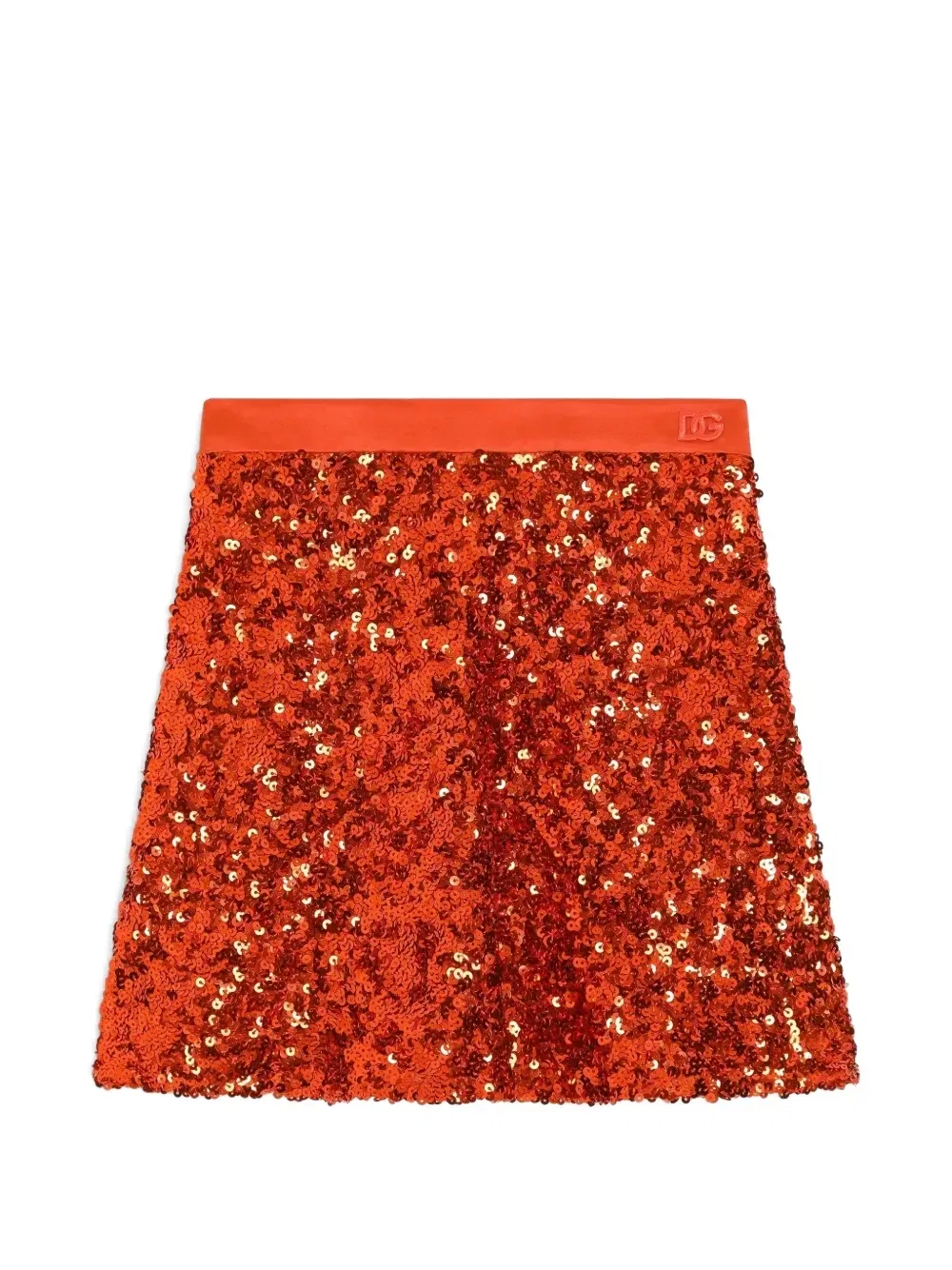 Юбка с пайетками Dolce & Gabbana Kids, оранжевый