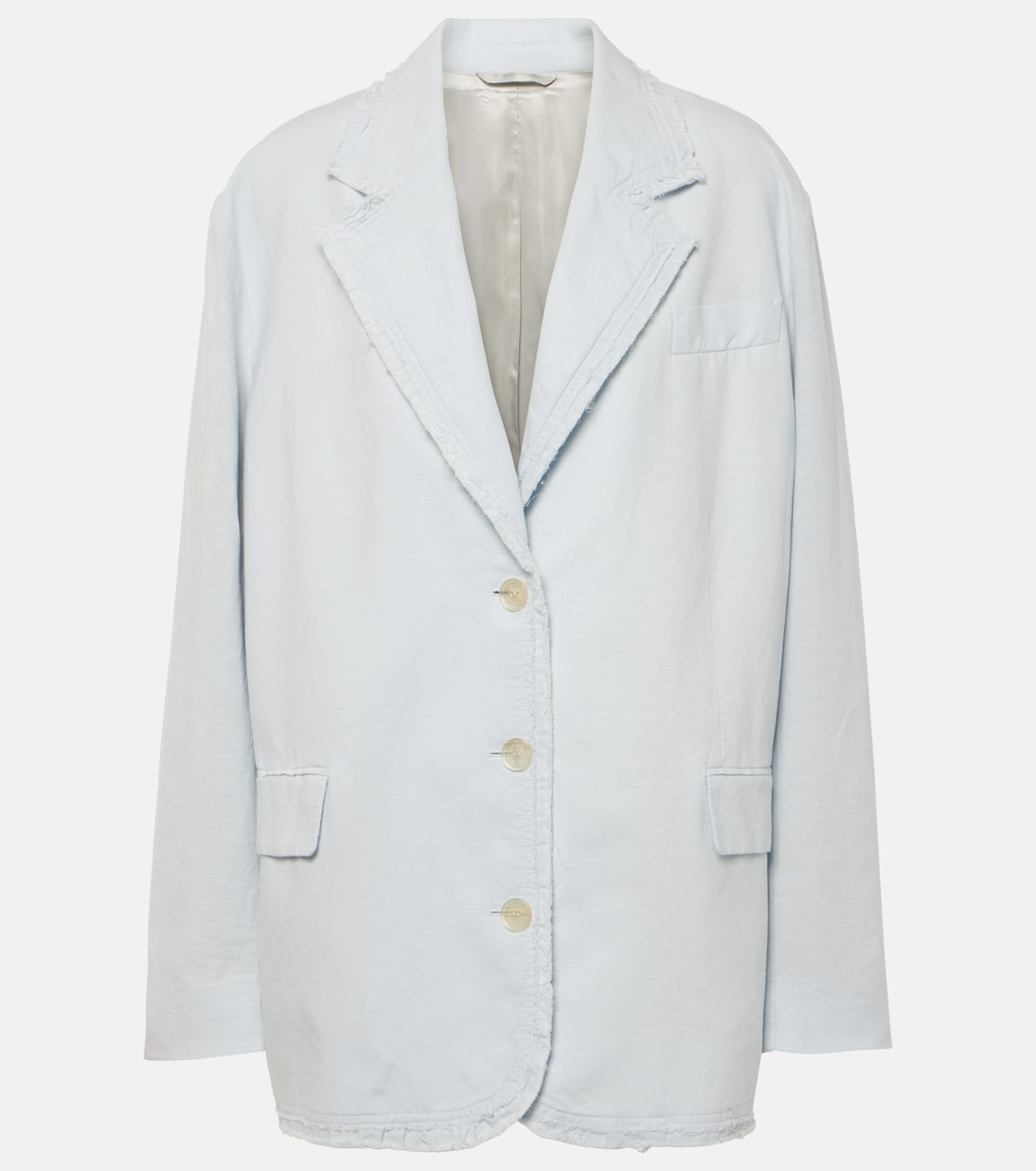 

Блейзер из хлопка и льна Acne Studios, Pale Blue
