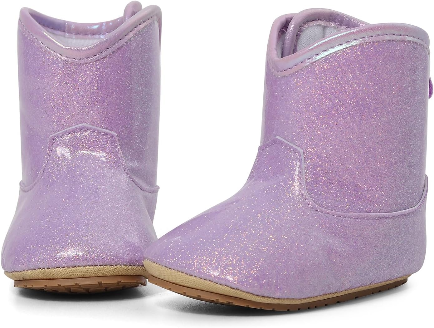 Детские вестерн-сапоги для девочек с вышивкой ESTAMICO, Glitter Purple — фото 2