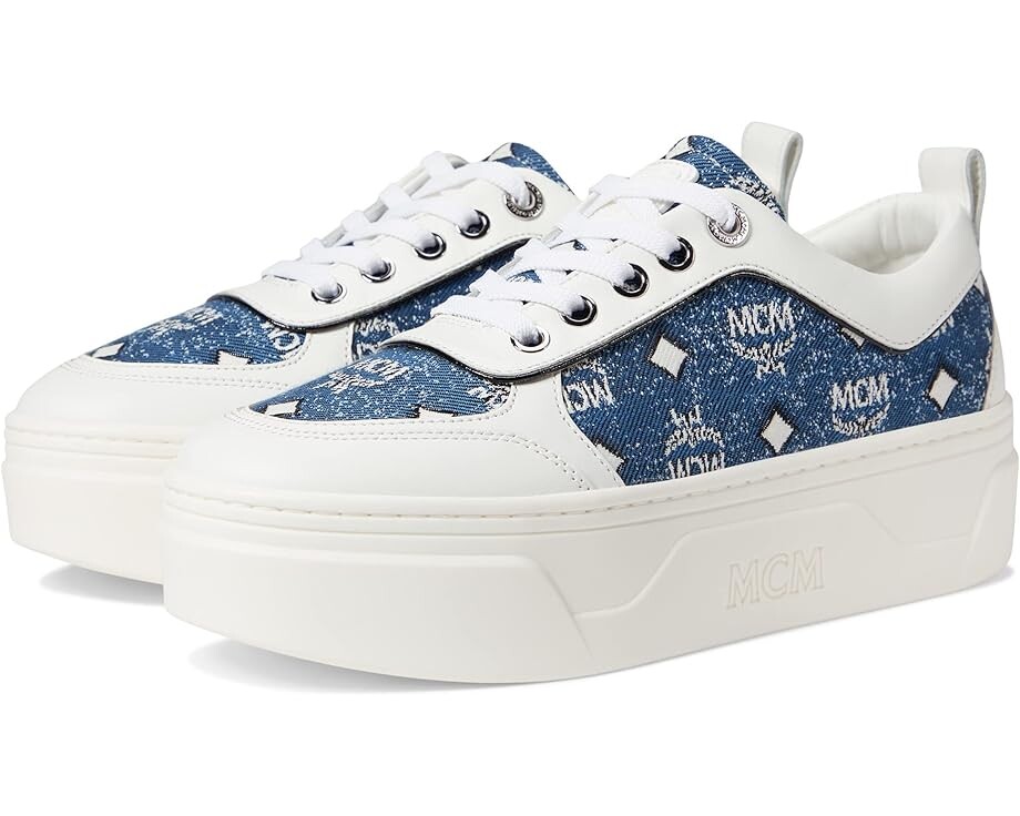 

Кроссовки MCM Skyward Vintage Monogram Low Top Sneakers, цвет Denim