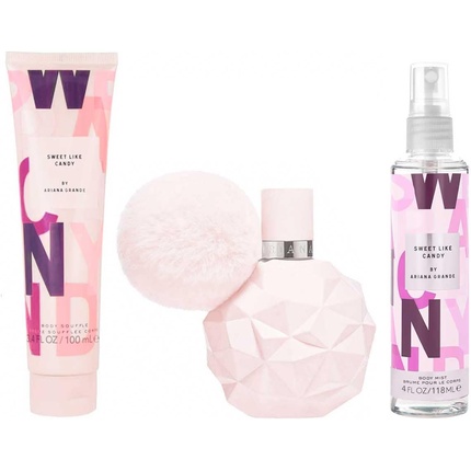 Подарочный набор Sweet Like Candy от For Women из 3 предметов: 3,4 унции парфюмерной воды-спрея, 3,4 унции суфле для тела, 4 унции спрея для тела, 340 мл Ariana Grande — фото 3