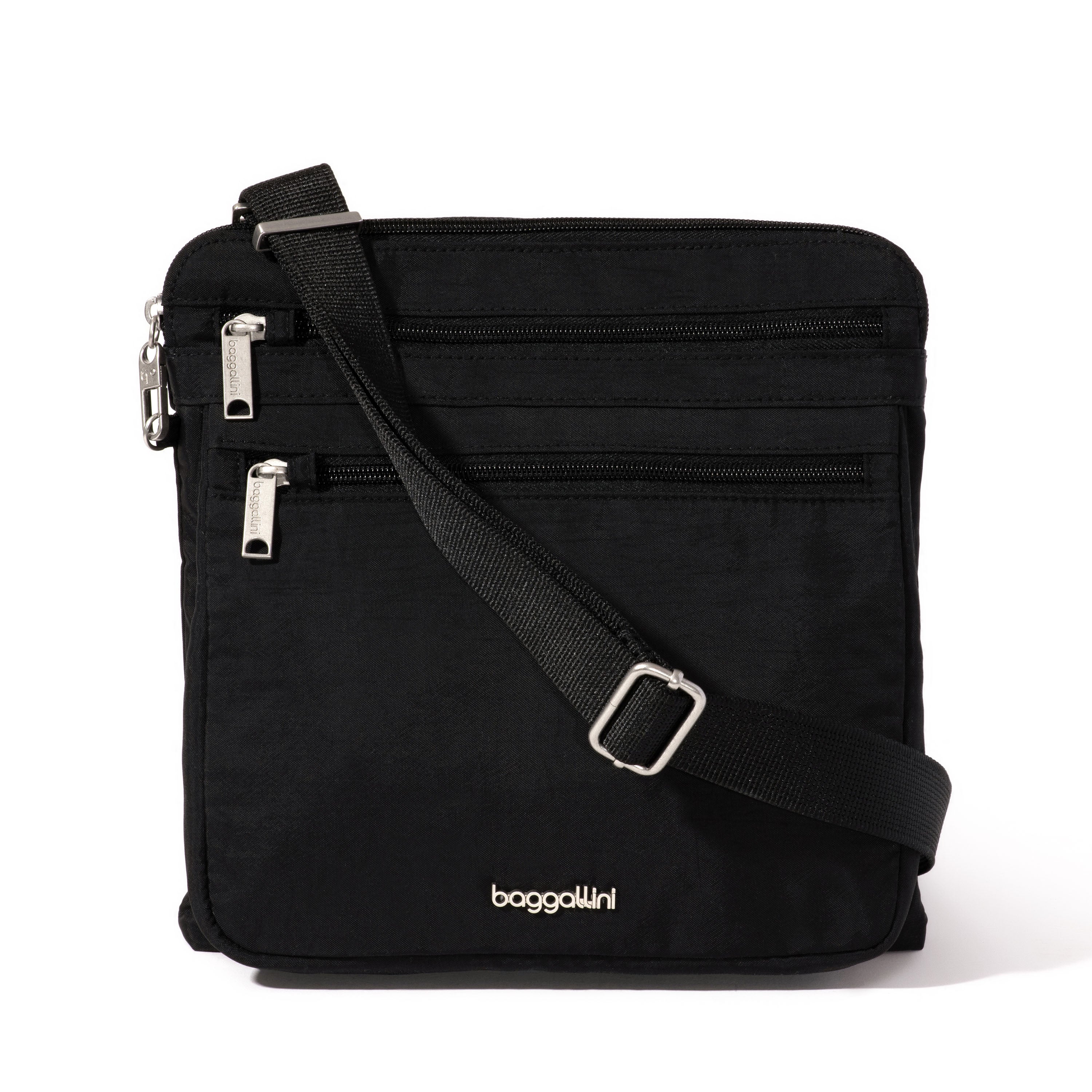 

Baggallini Большая противоугонная сумка через плечо Securtex, черный