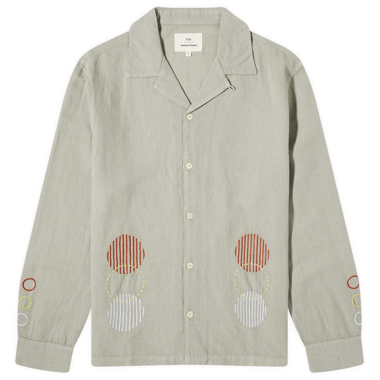 

Рубашка Folk Damien Poulain Embroidered Shirt, цвет Sun Embroidery Dp