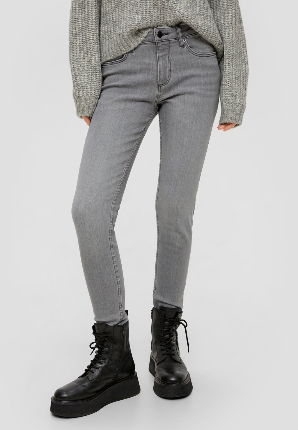 

Джинсы Slim Fit MIT WASCHUNG QS, цвет steingrau