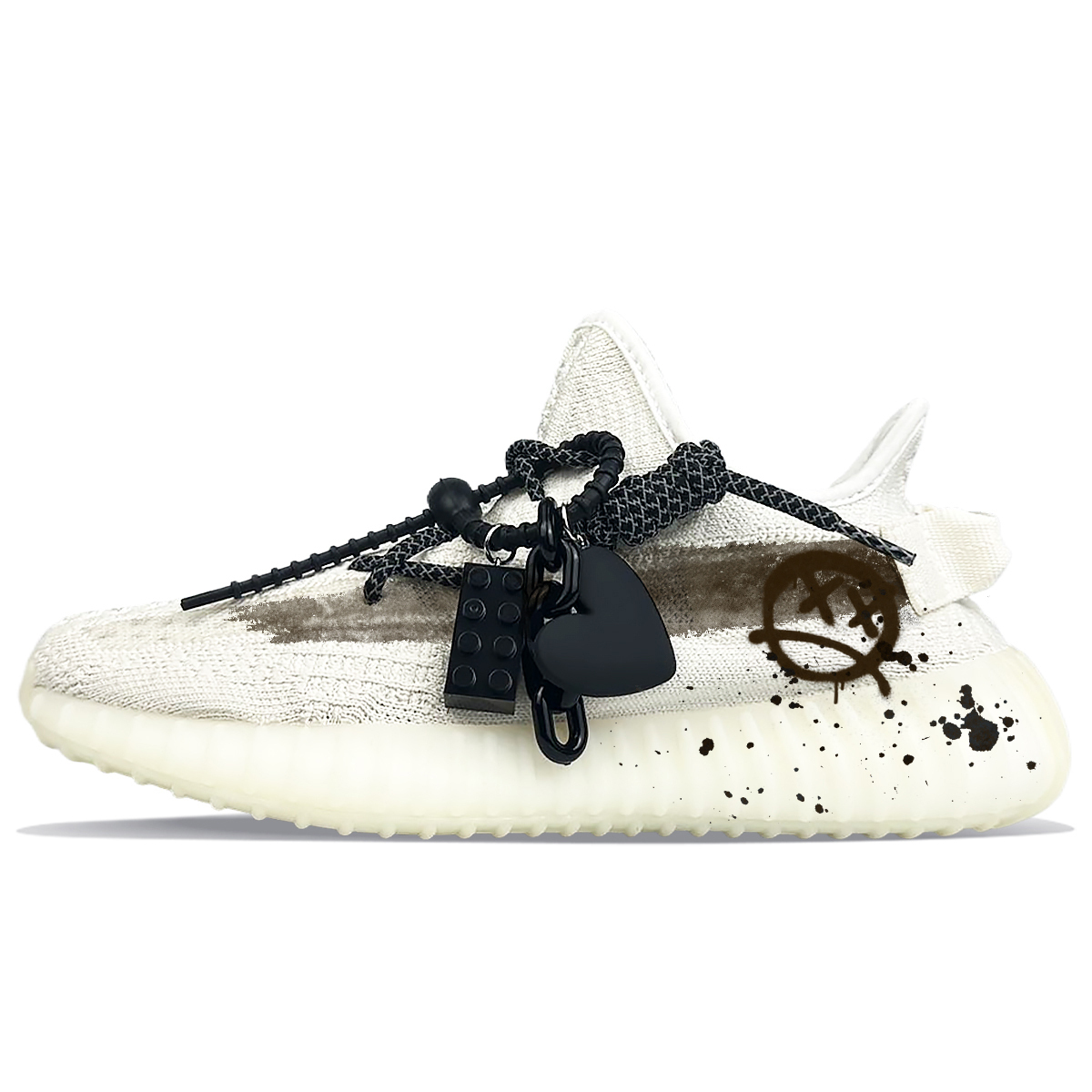 Yeezy Boost 350 V2 Rebound Легкие низкие повседневные кроссовки Unisex White Coffee Adidas Originals, цвет White Coffee — фото 2