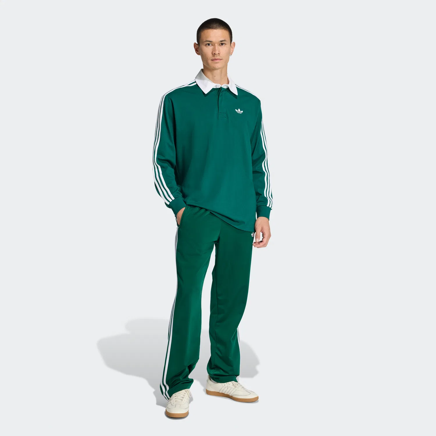 Мужское поло с длинным рукавом и тремя полосками от Adidas — фото 3