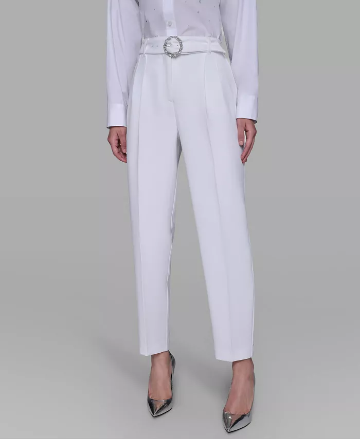 

Женские брюки с декоративным поясом Karl Lagerfeld Paris, белый