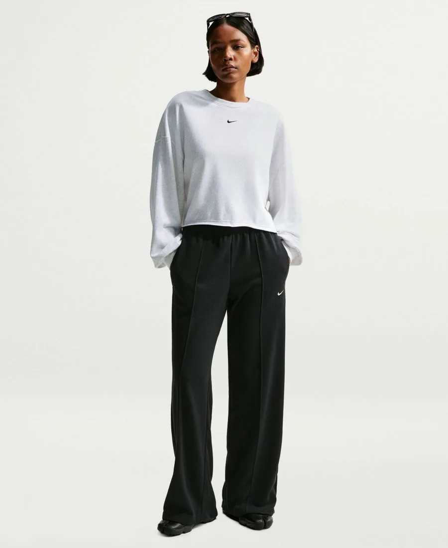 Женская толстовка оверсайз из французского махрового трикотажа Nike, birch heather/черный