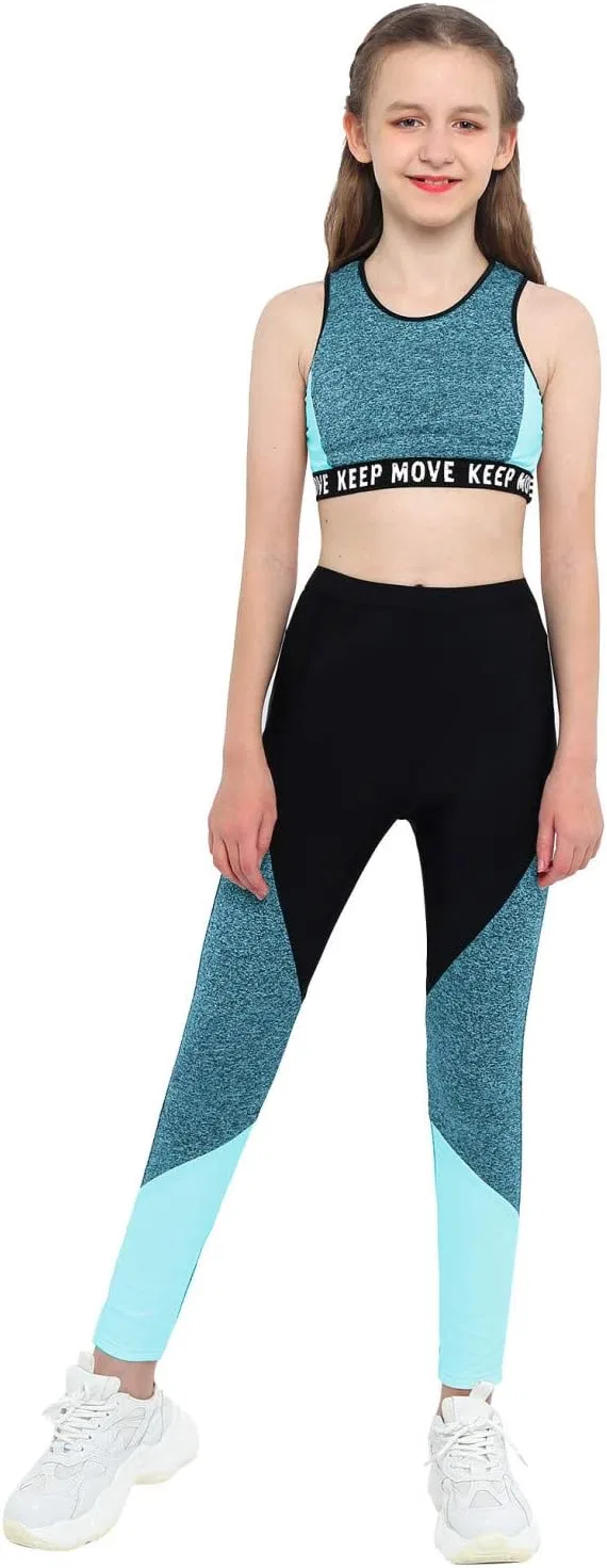 Детский спортивный костюм из топа и леггинсов Yartina, Blue