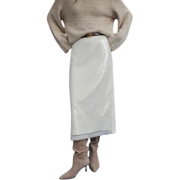 

ELLE Повседневная длинная юбка для женщин, белая, умеренная длина, другие