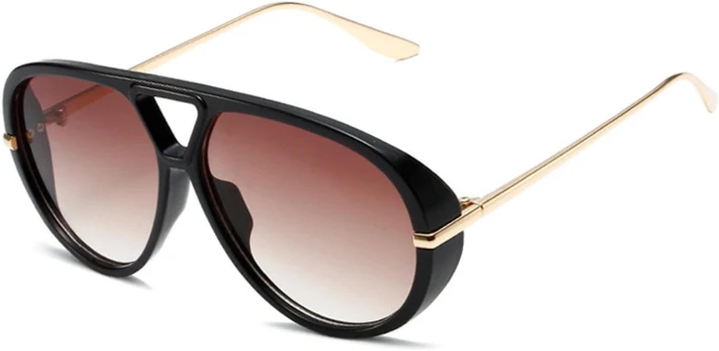 

Солнцезащитные очки с защитой от УФ-излучения UV400 для женщин и мужчин | Большие, с двойной перемычкой, в стиле панк с градиентным переходом | для занятий спортом на открытом воздухе DSVIGF, Black Tea Gradient