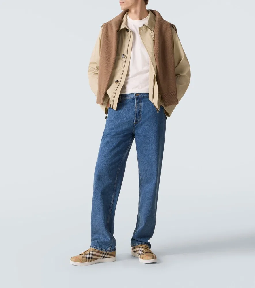 Комплект кроссовок Burberry в клетку, бежевый — фото 2
