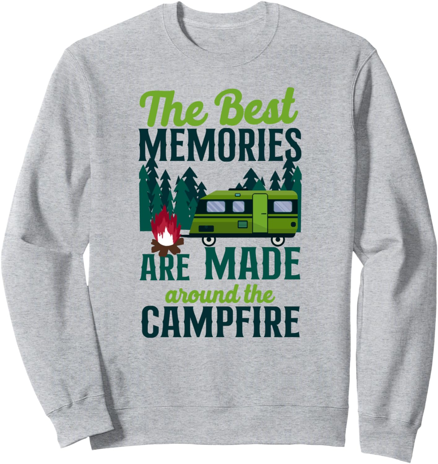 

Лучшие воспоминания о кемпинге, костре, толстовка для отдыхающих на природе Camping Camper Lover Saying Mobile Home Rv Hd0, серый