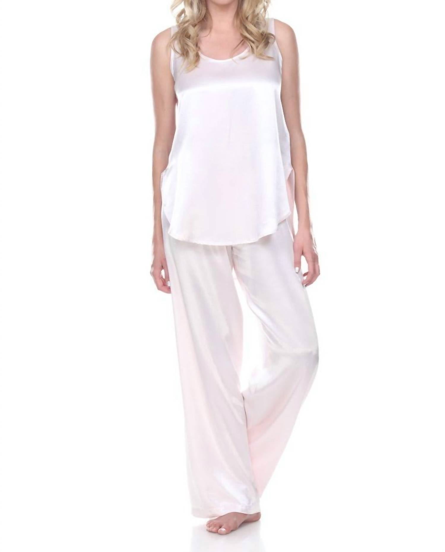 

Топ Jackie Satin Hi-Low Cami с разрезами по бокам в цвете Blush PJ Harlow, красный