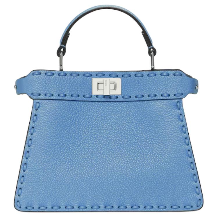 

FENDI Женская синяя сумка через плечо из зерненой телячьей кожи