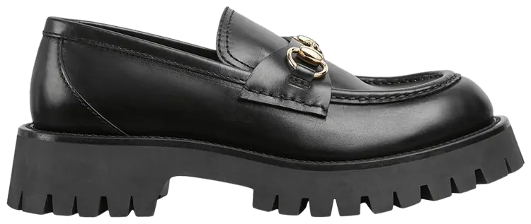 Кроссовки Gucci Wmns Lug Sole Horsebit Loafer 'Black', черный