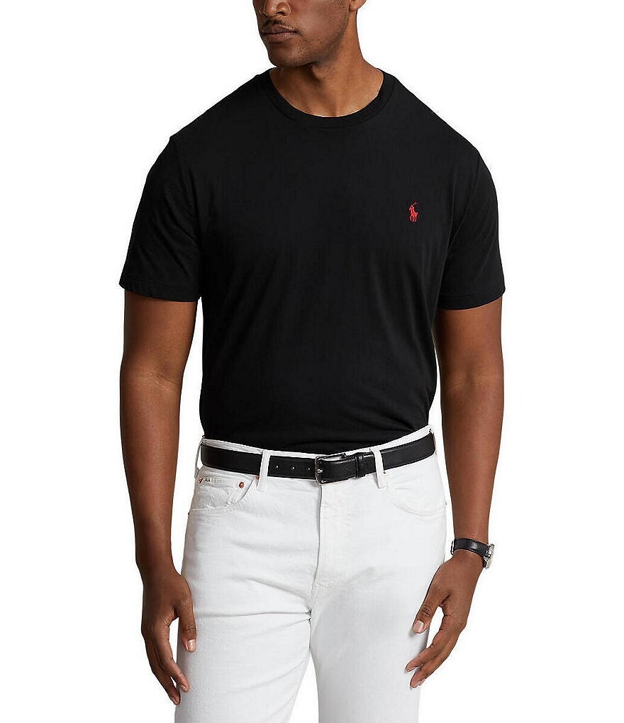 

Однотонная футболка из джерси с короткими рукавами Polo Ralph Lauren Big & Tall, черный