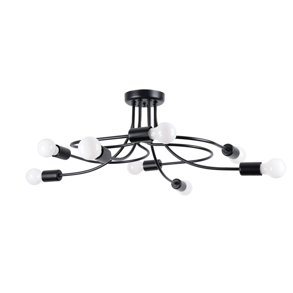 

Люстра LEVAR 8 черная 8xE27 15W сталь 28x58x58см Sollux Lighting, черный