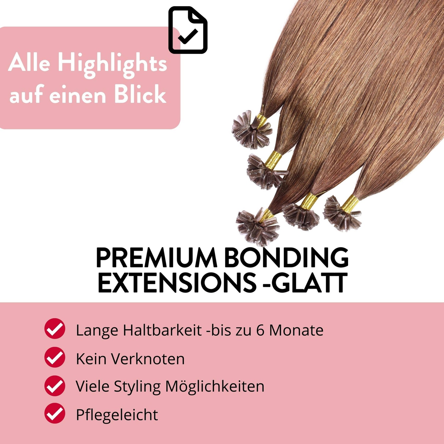 Накладные волосы bonding extensions premium echthaar #8/1 hellblond asch 1g Hair2Heart, 40cm, количество 25 шт. — фото 3