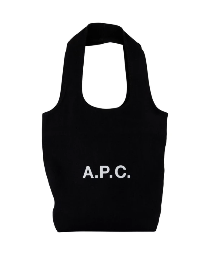 

Маленькая черная сумка-шоппер из синтетического материала. A.P.C., черный