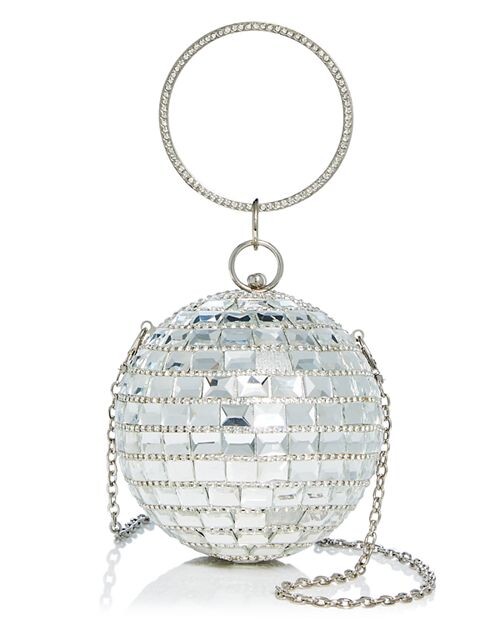 

Украшенный клатч Disco Ball AQUA, цвет Silver