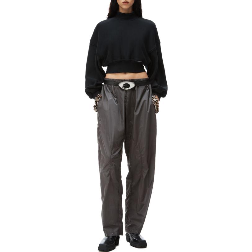 Приталенный свитшот с высоким воротником Alexander Wang, черный — фото 4