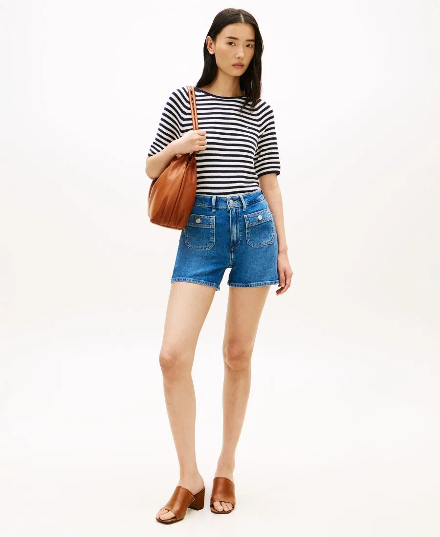 Женские джинсовые шорты с накладными карманами Tommy Hilfiger, Nos Mid Blue — фото 2