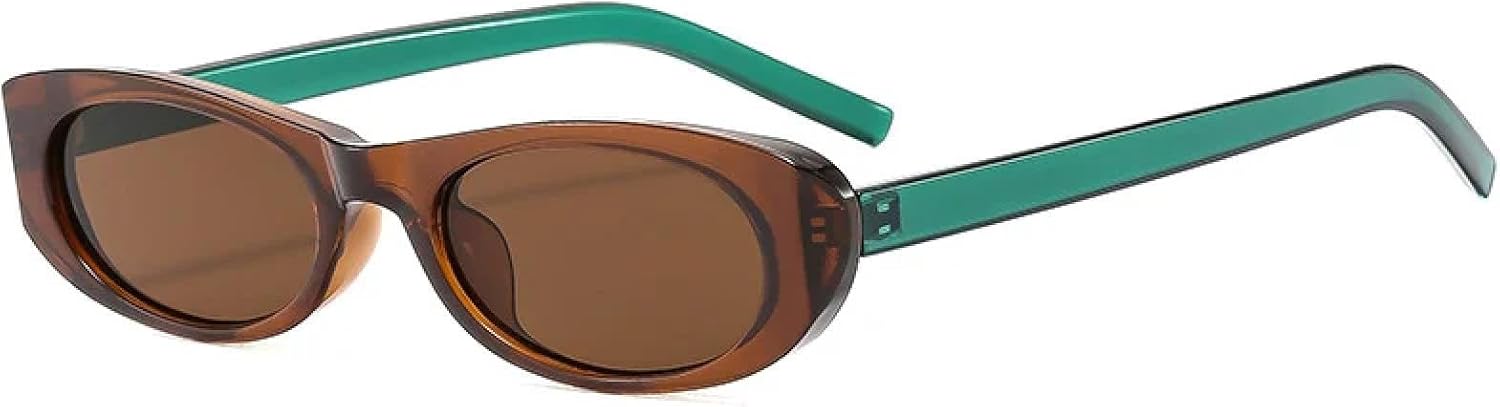 

Панк-очки, маленькие овальные, женские и мужские, роскошные модные солнцезащитные очки с защитой от УФ-излучения UV400, женские очки с градиентным покрытием HHZZYVY, Brown-brown