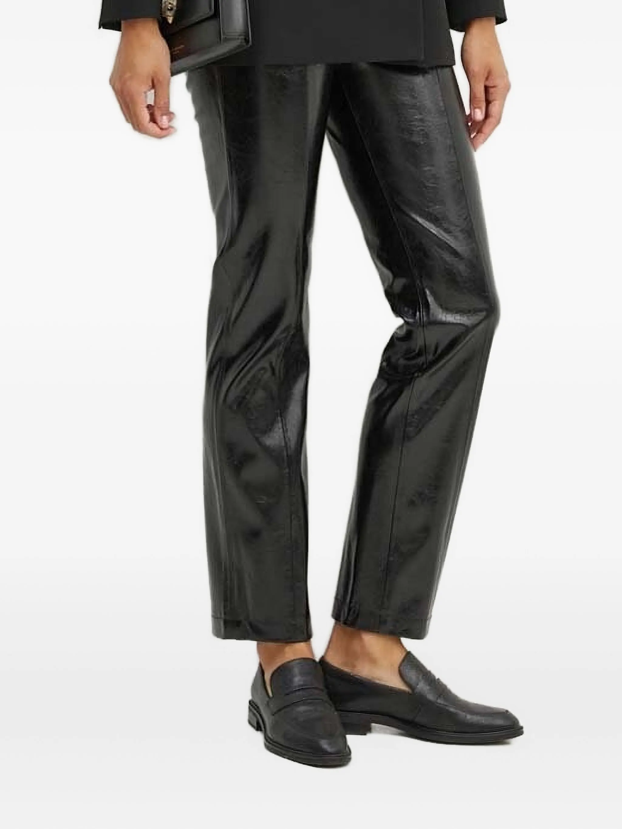 

Брюки из искусственной кожи Boss, черный