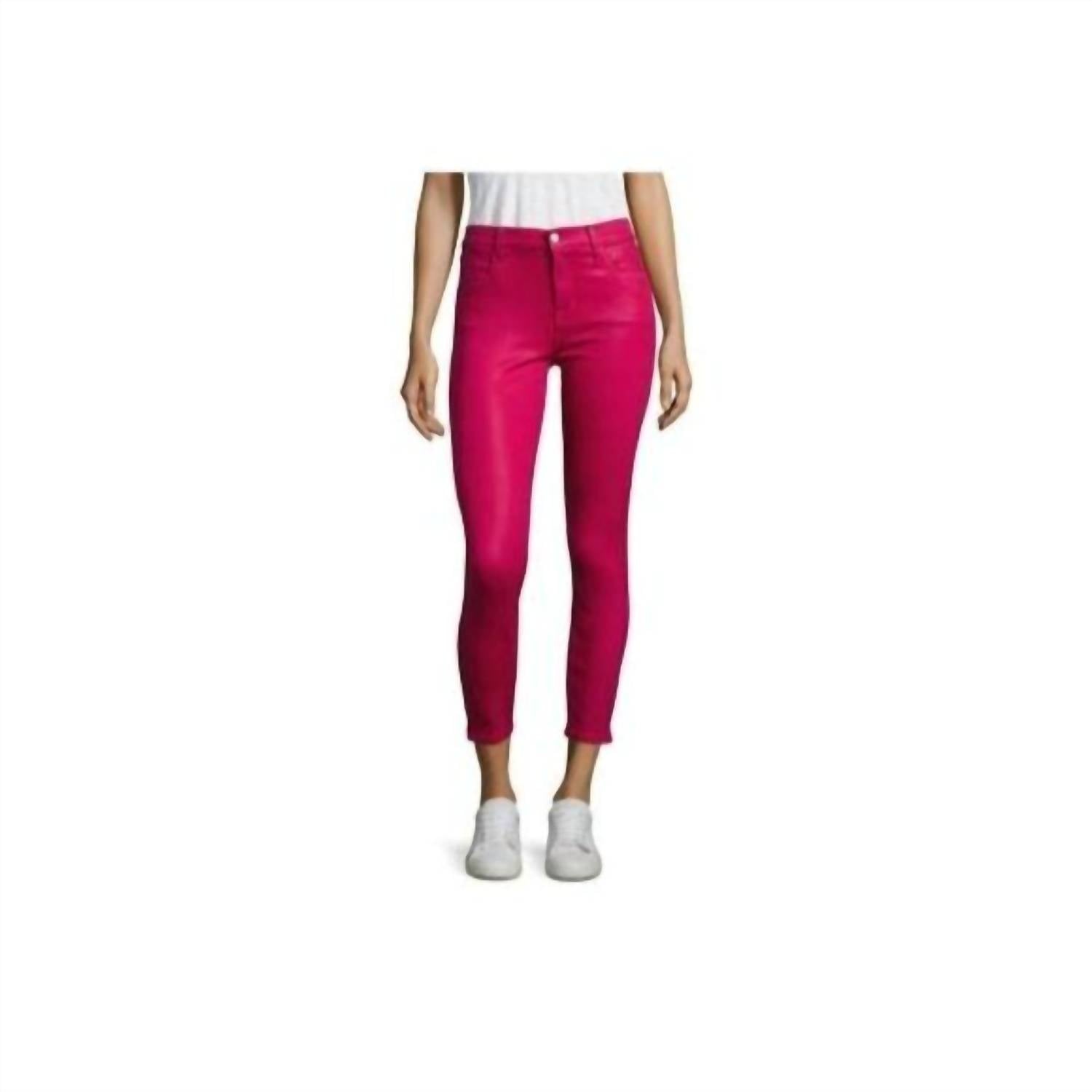 

Джинсы-скинни Alana Coated High Rise Skinny в розовом цвете J Brand