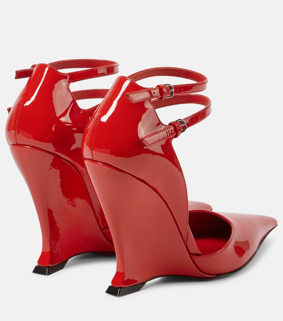 Туфли vidya x5 на танкетке из лакированной кожи Ferragamo, красный — фото 3