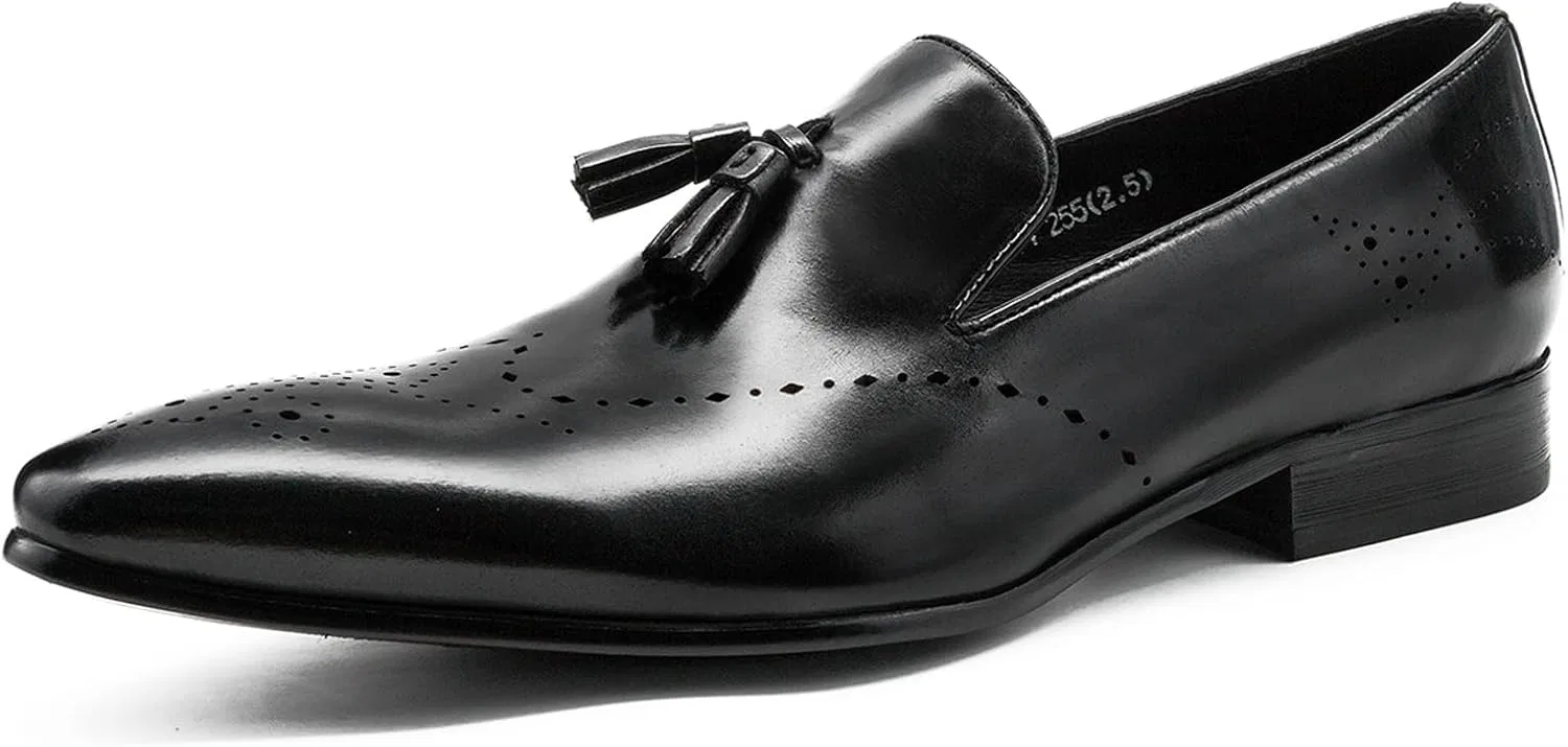 Лоферы кожаные с кисточками, Black WinDhana