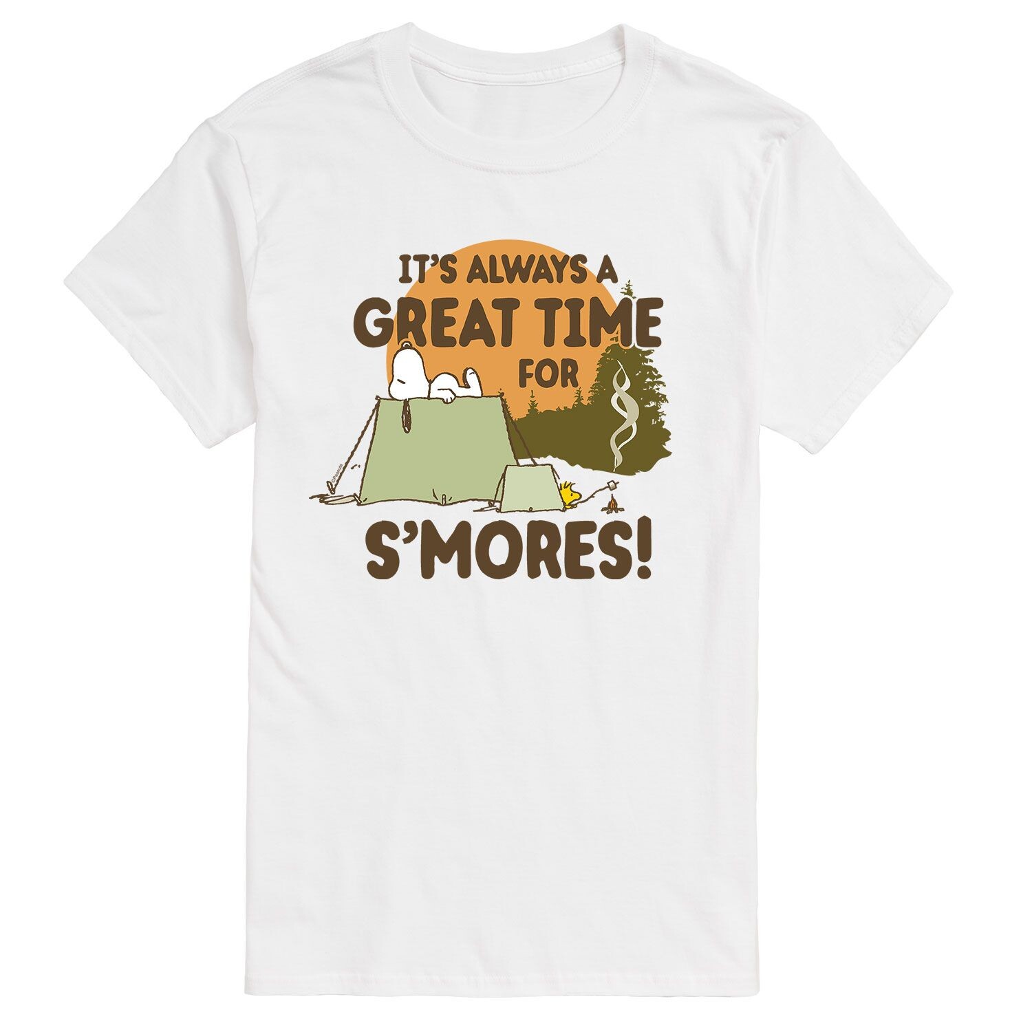 

Мужская футболка Peanuts Smores Snoopy Woodstock Licensed Character