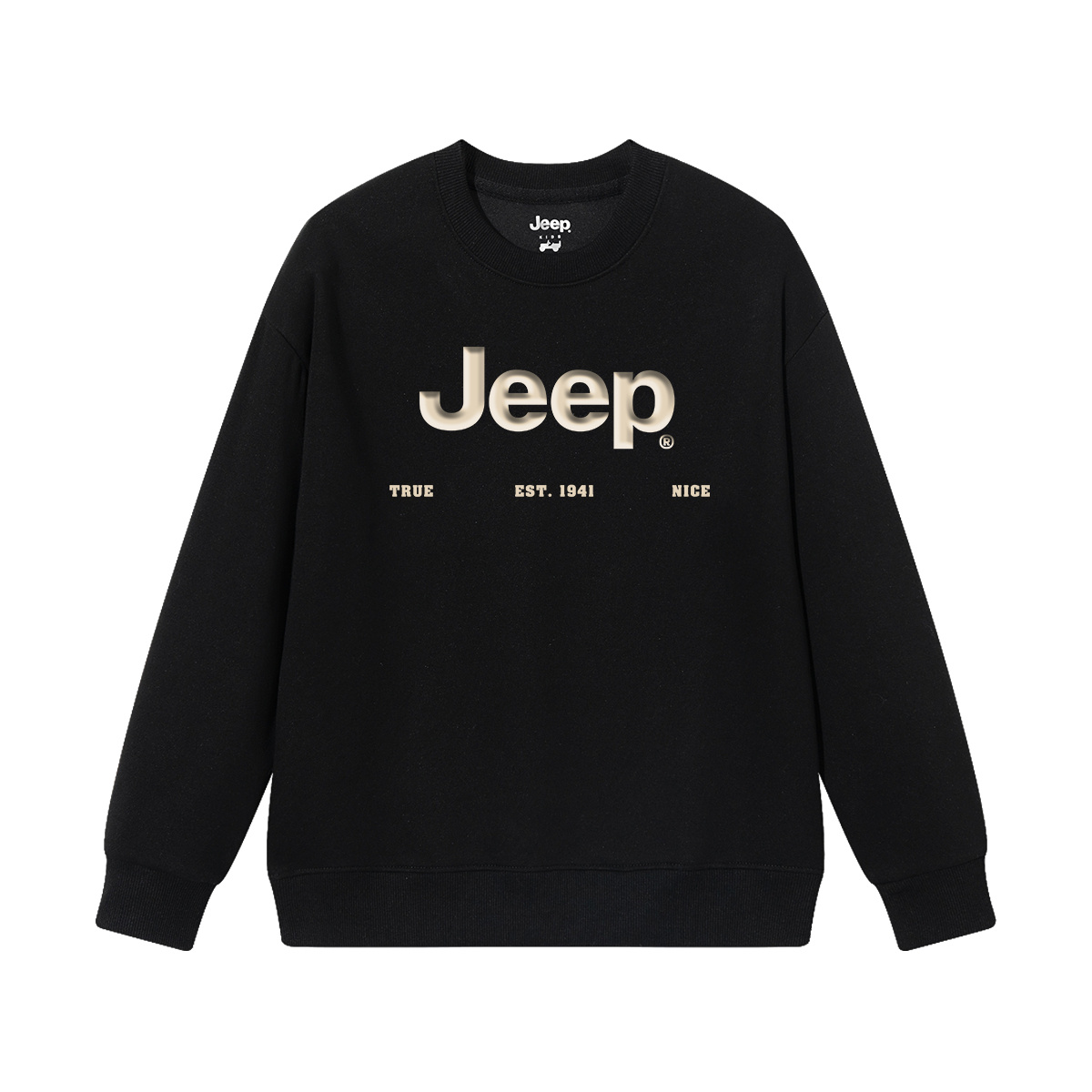 Детская толстовка с круглым вырезом утолщенная Jeep, new year красный fleece-lined — фото 4