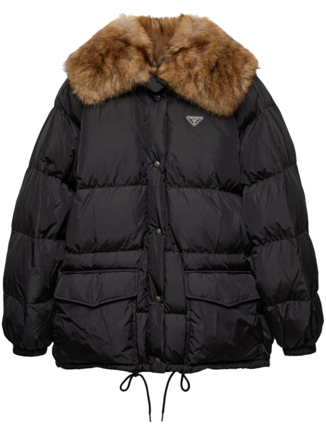 

Prada пуховик с логотипом, черный