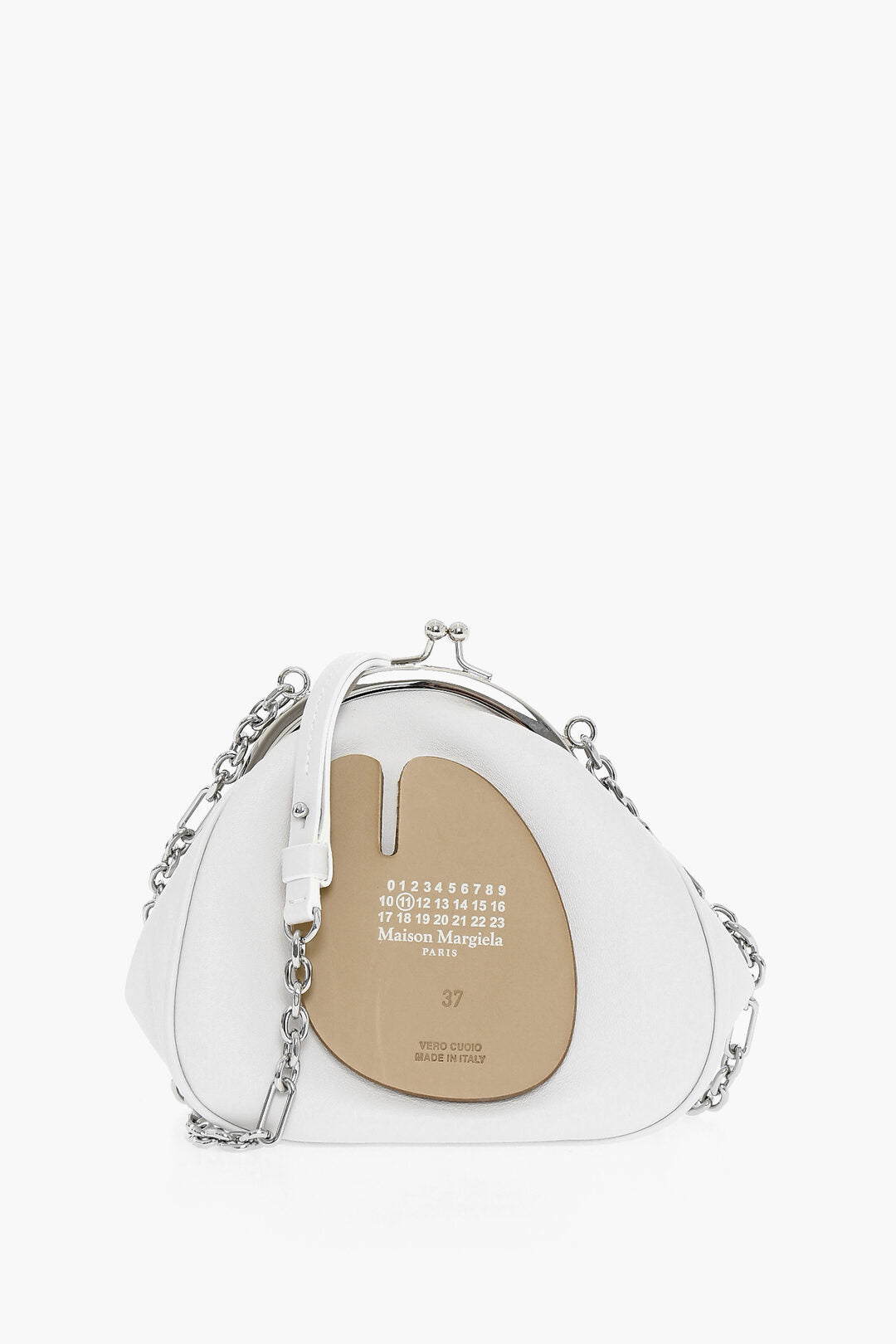 

Maison Margiela Mm11 кожаная мини-сумка через плечо с серебряной цепочкой, Серебристый, Maison Margiela Mm11 кожаная мини-сумка через плечо с серебряной цепочкой