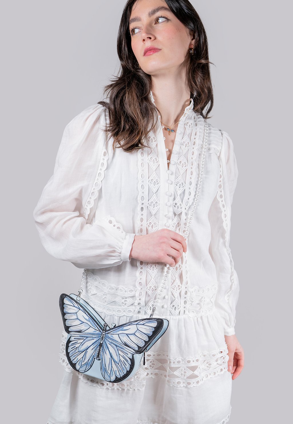 

Сумка через плечо BLUE BUTTERFLY - Across body bag FABLE ENGLAND, синий