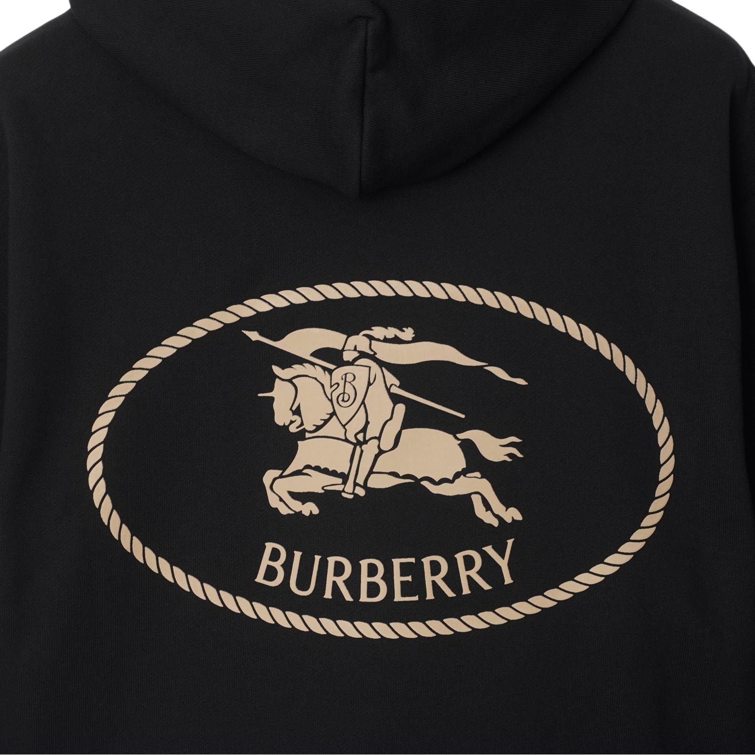 Худи Burberry Knight, хлопковое, с принтом, черный — фото 3