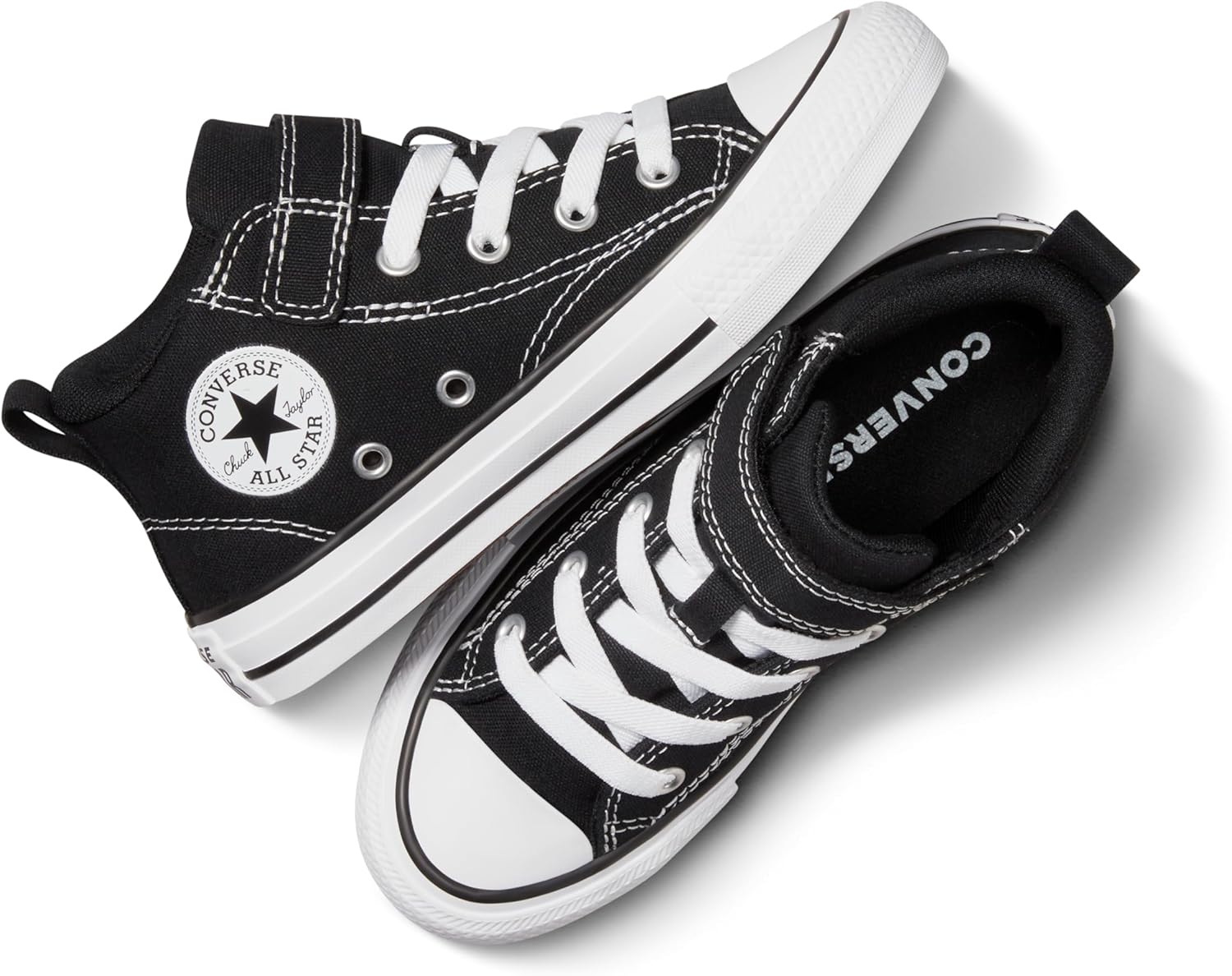 Детские кеды Converse Chuck Taylor All Star Malden Street Easy On средней посадки, белый/черный — фото 4