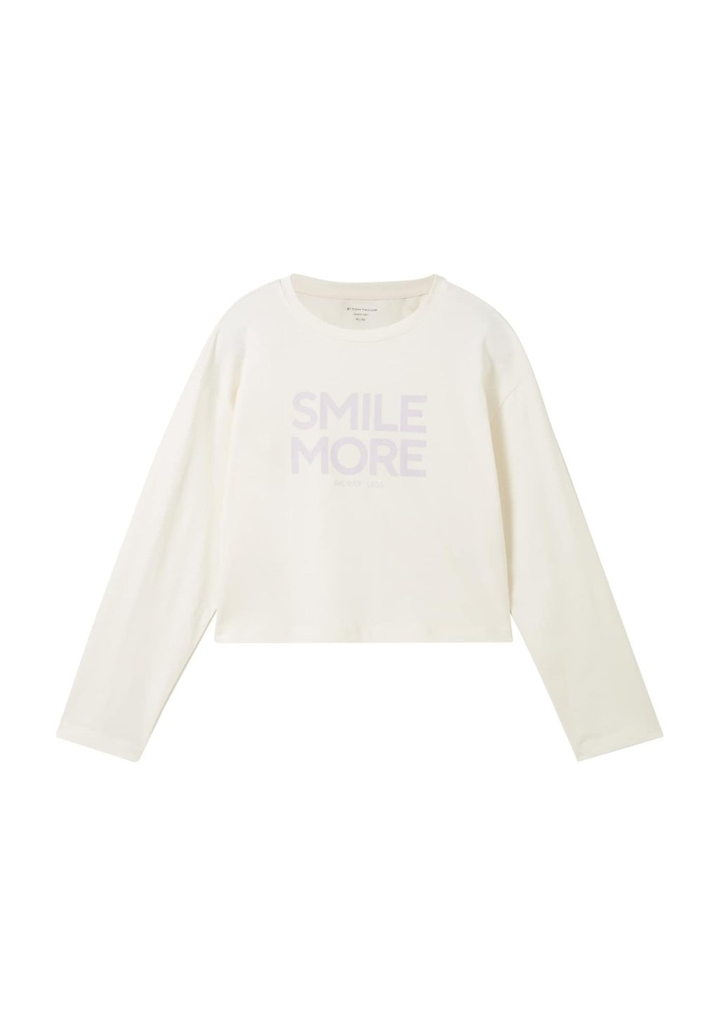 

Футболка с длинным рукавом CROPPED MIT PRINT TOM TAILOR, белый