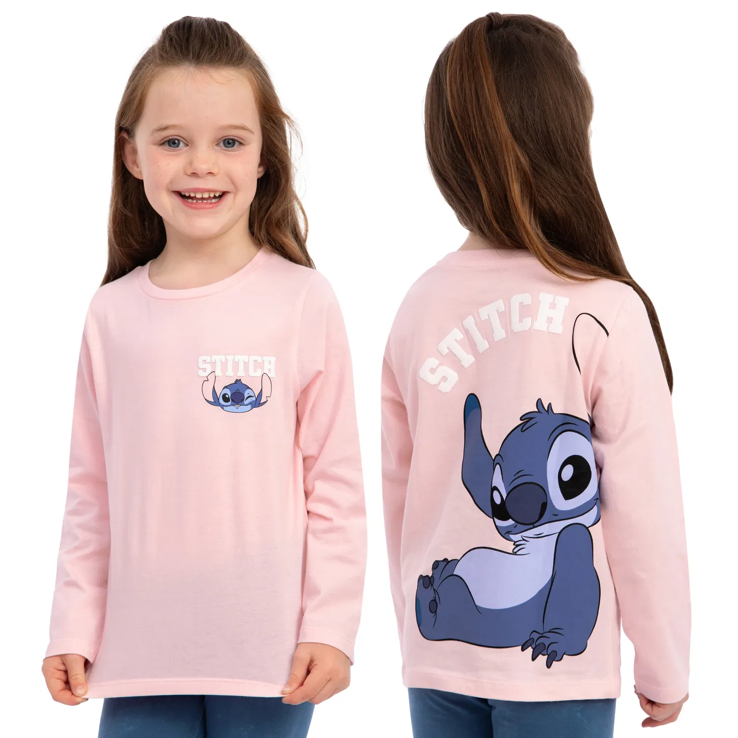 Футболка с длинным рукавом Lilo & Stitch Disney, розовый — фото 2