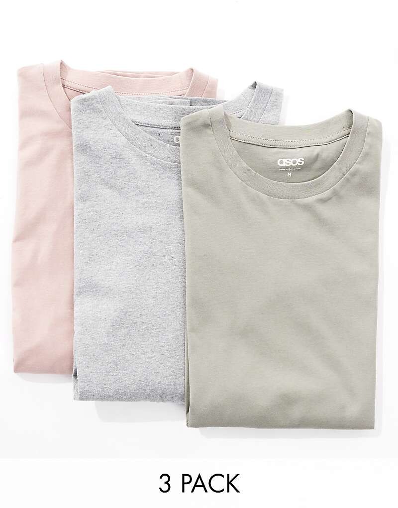

ASOS DESIGN – Комплект из 3 футболок оверсайз в 3 разных цветах